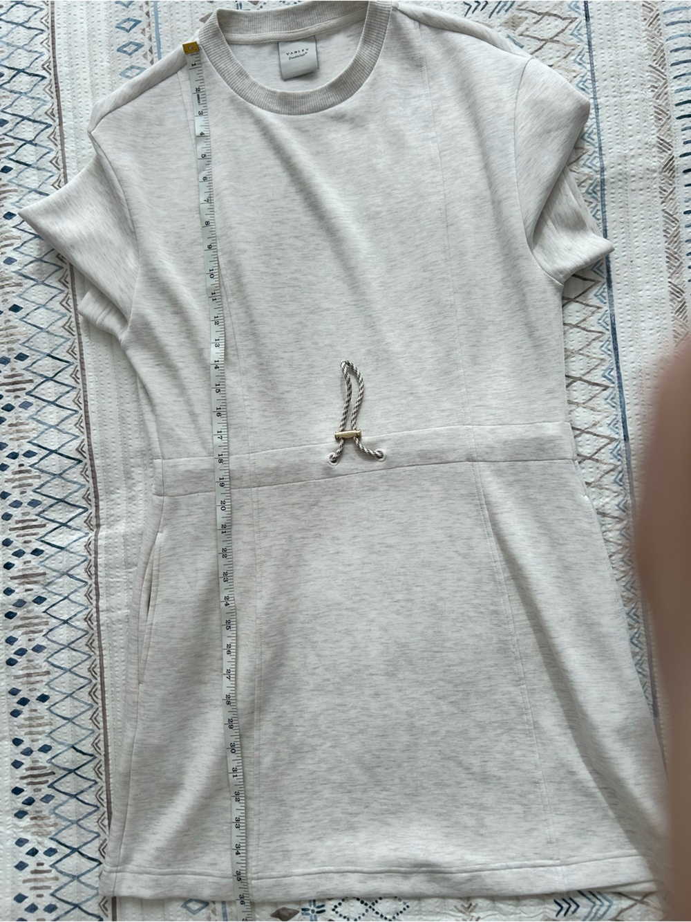 Varley Maple DoubleSoft Drawstring Crew Neck Dress Ash Medium Like New - Picture 8 of 9